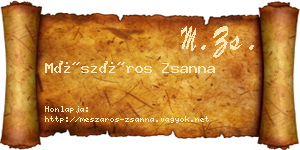 Mészáros Zsanna névjegykártya