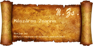 Mészáros Zsanna névjegykártya